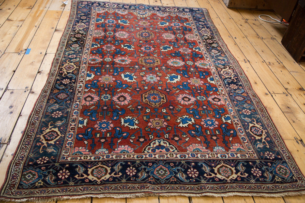 4.5x7 Antique Persian Bijar Area Rug