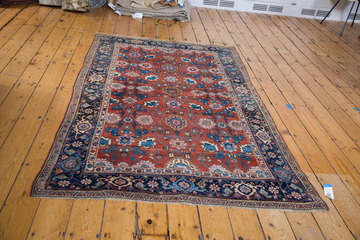 4.5x7 Antique Persian Bijar Area Rug