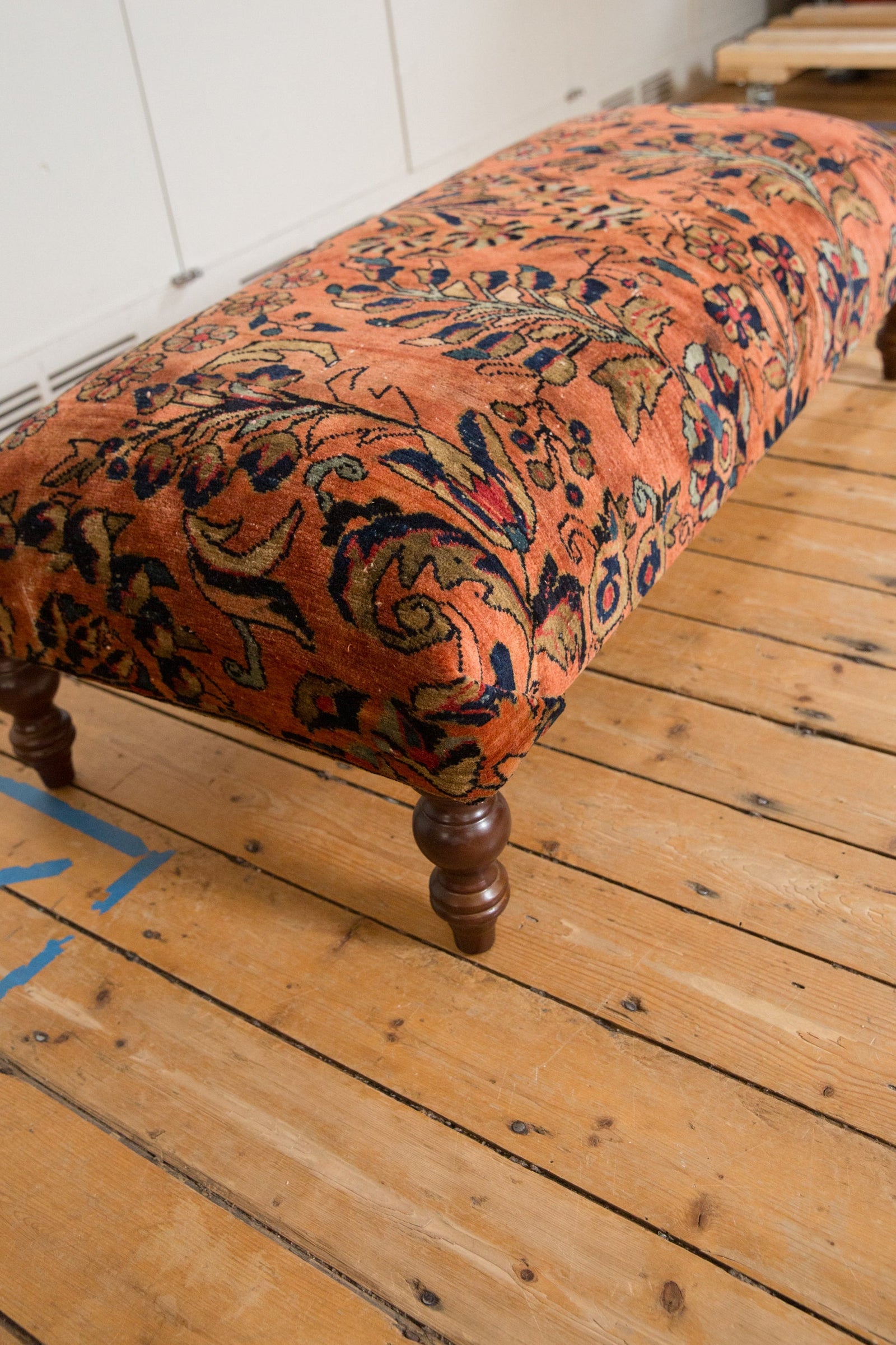 Vintage Persian Rug Ottoman Coffee Table