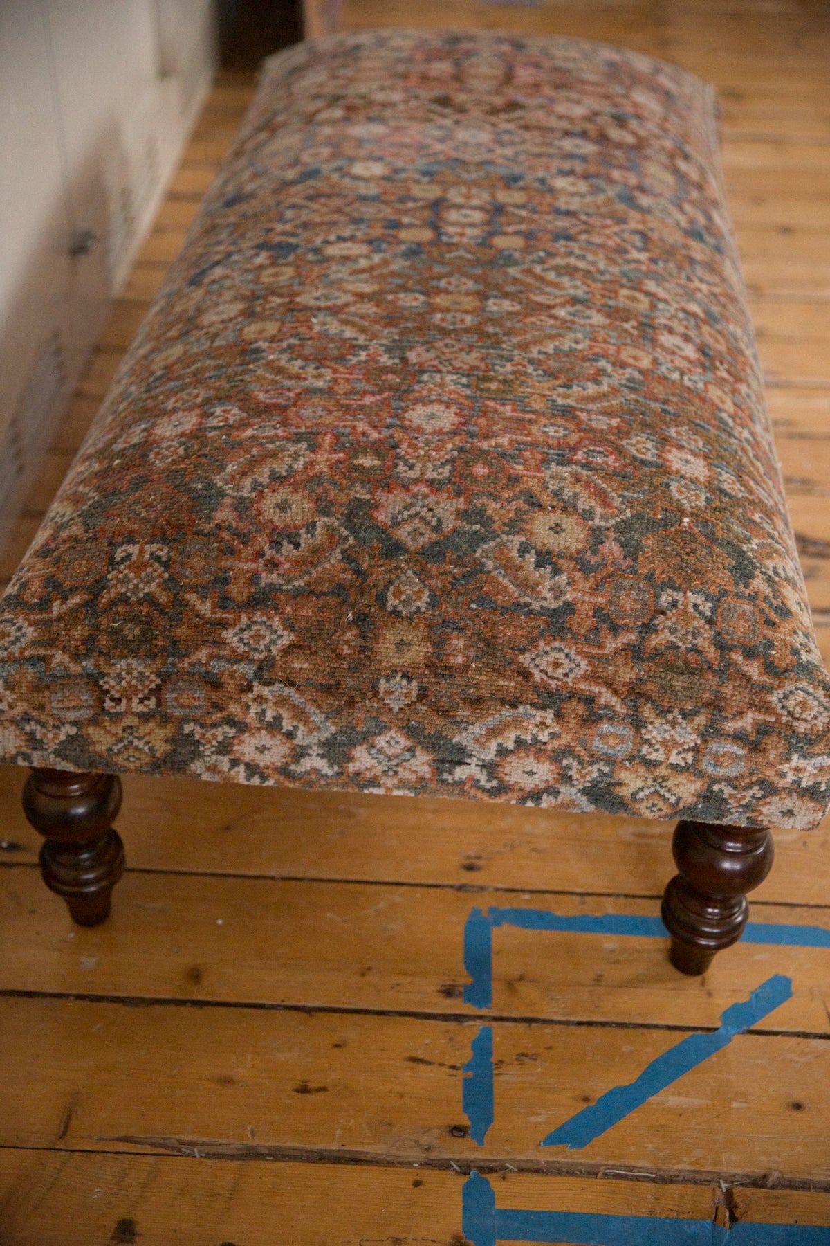 Vintage Persian Rug Ottoman Coffee Table