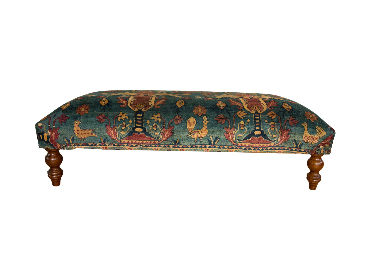 Reclaimed Antique Persian Rug Ottoman Coffee Table