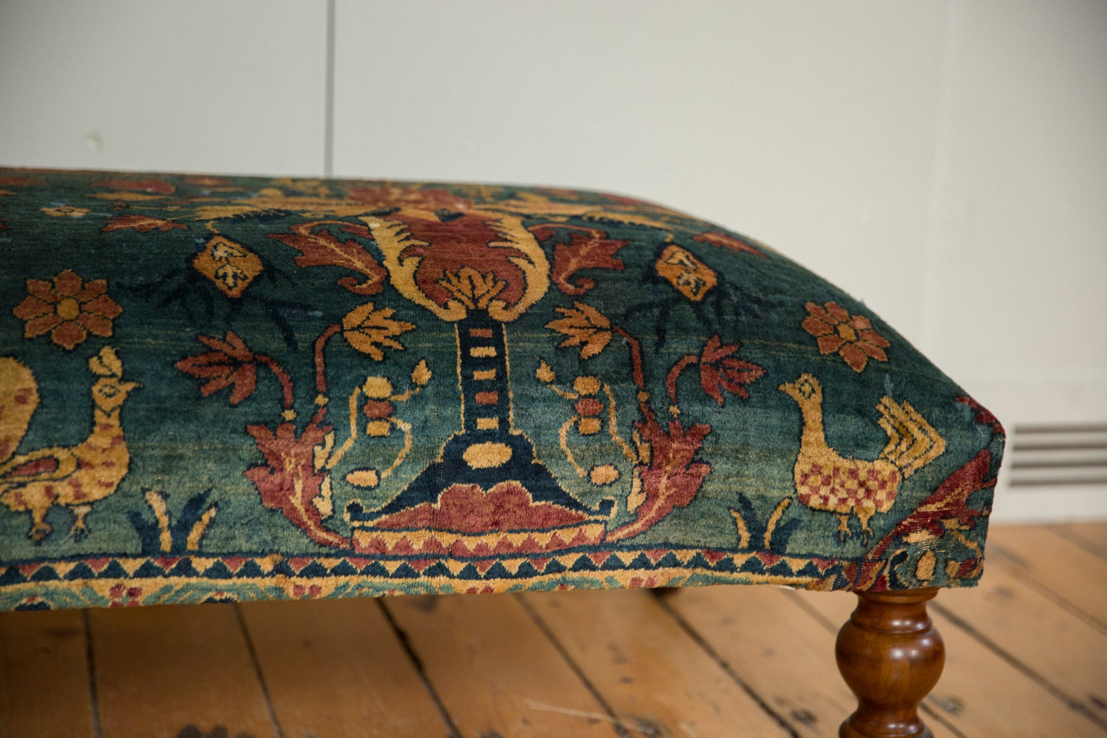 Reclaimed Antique Persian Rug Ottoman Coffee Table