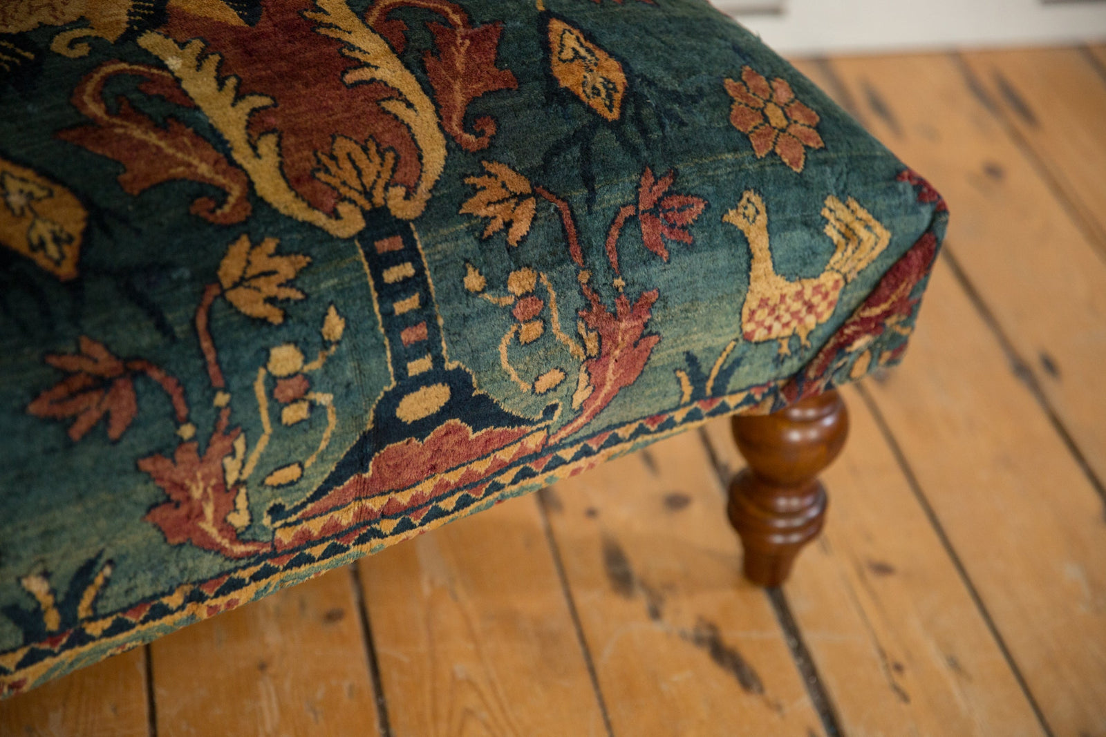 Reclaimed Antique Persian Rug Ottoman Coffee Table