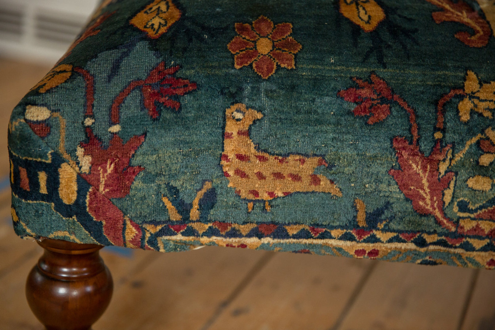Reclaimed Antique Persian Rug Ottoman Coffee Table