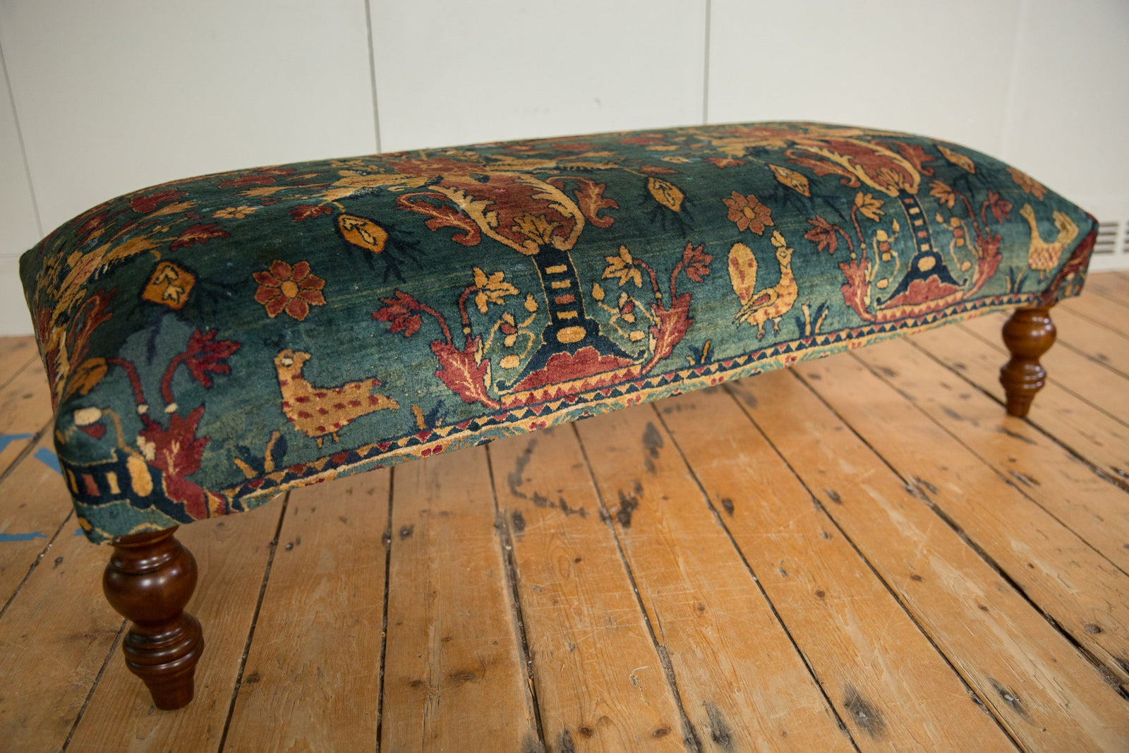 Reclaimed Antique Persian Rug Ottoman Coffee Table