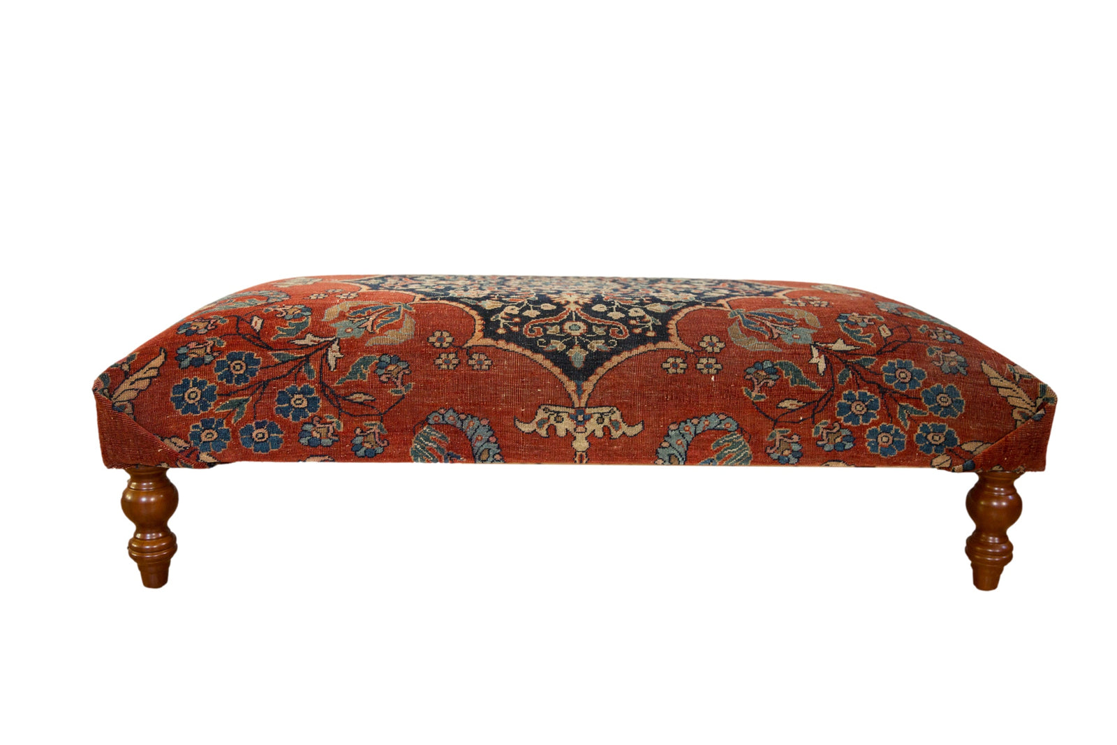 Reclaimed Antique Persian Rug Ottoman Coffee Table