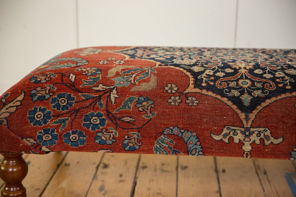 Reclaimed Antique Persian Rug Ottoman Coffee Table