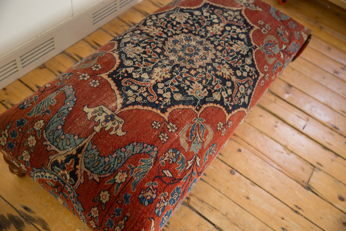 Reclaimed Antique Persian Rug Ottoman Coffee Table