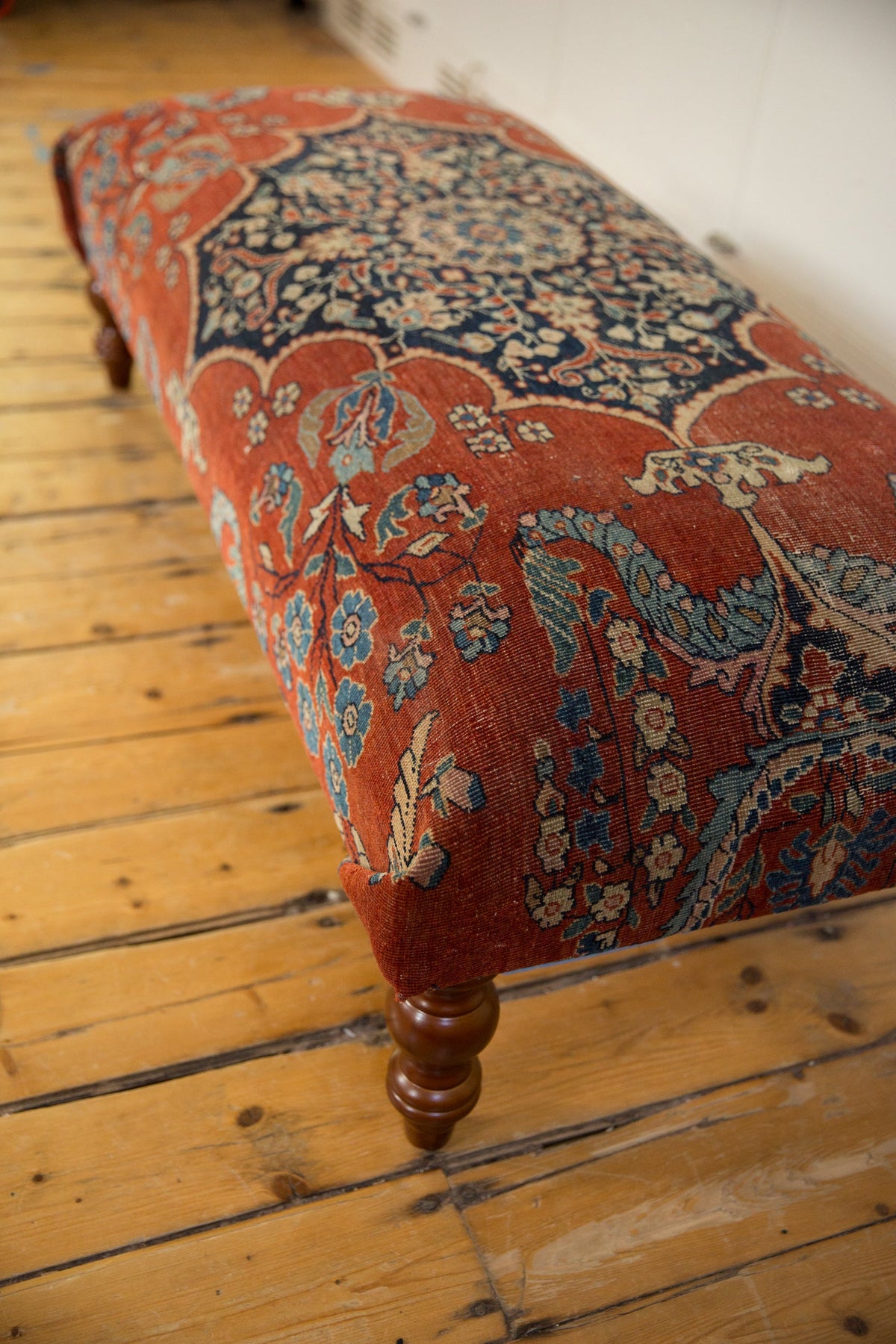 Reclaimed Antique Persian Rug Ottoman Coffee Table