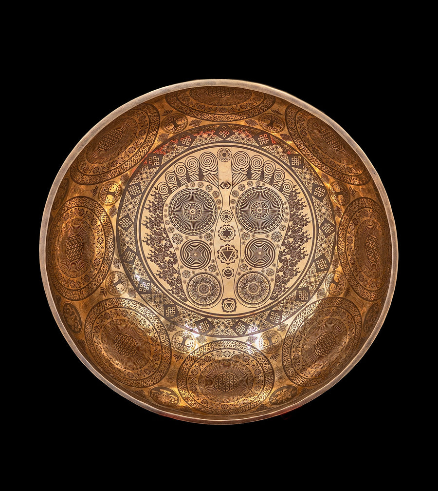 Tibetan Etched Grounding Foot Bowl A1 54Hz 20" FB16274