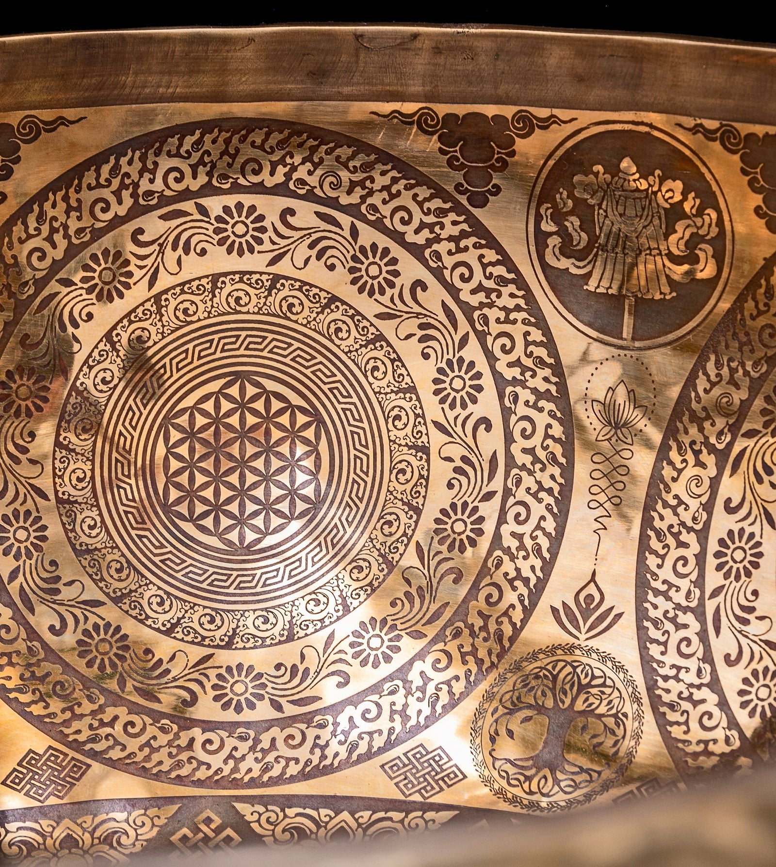 Tibetan Etched Grounding Foot Bowl A1 54Hz 20" FB16274