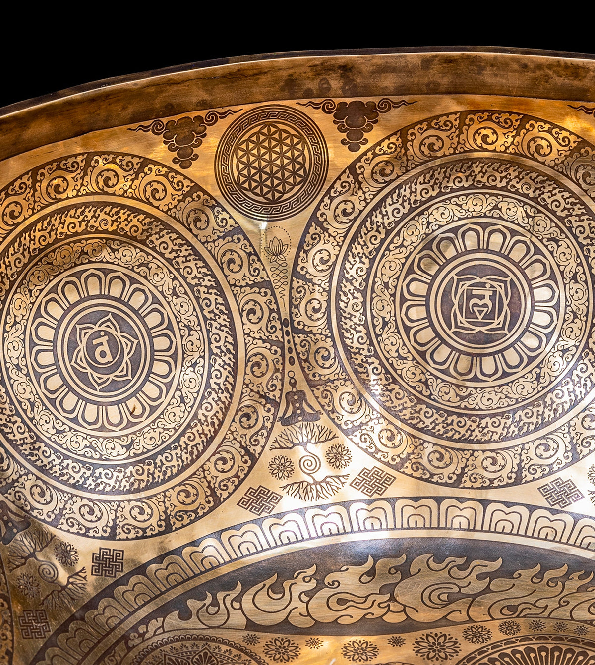 Tibetan Etched Grounding Foot Bowl G1 49Hz (NCP) 20" FB16275