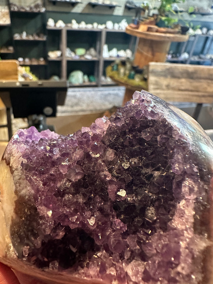 Velvet Violet Amethyst Geode | Polished Crystal Freeform | 26 oz — image 1
