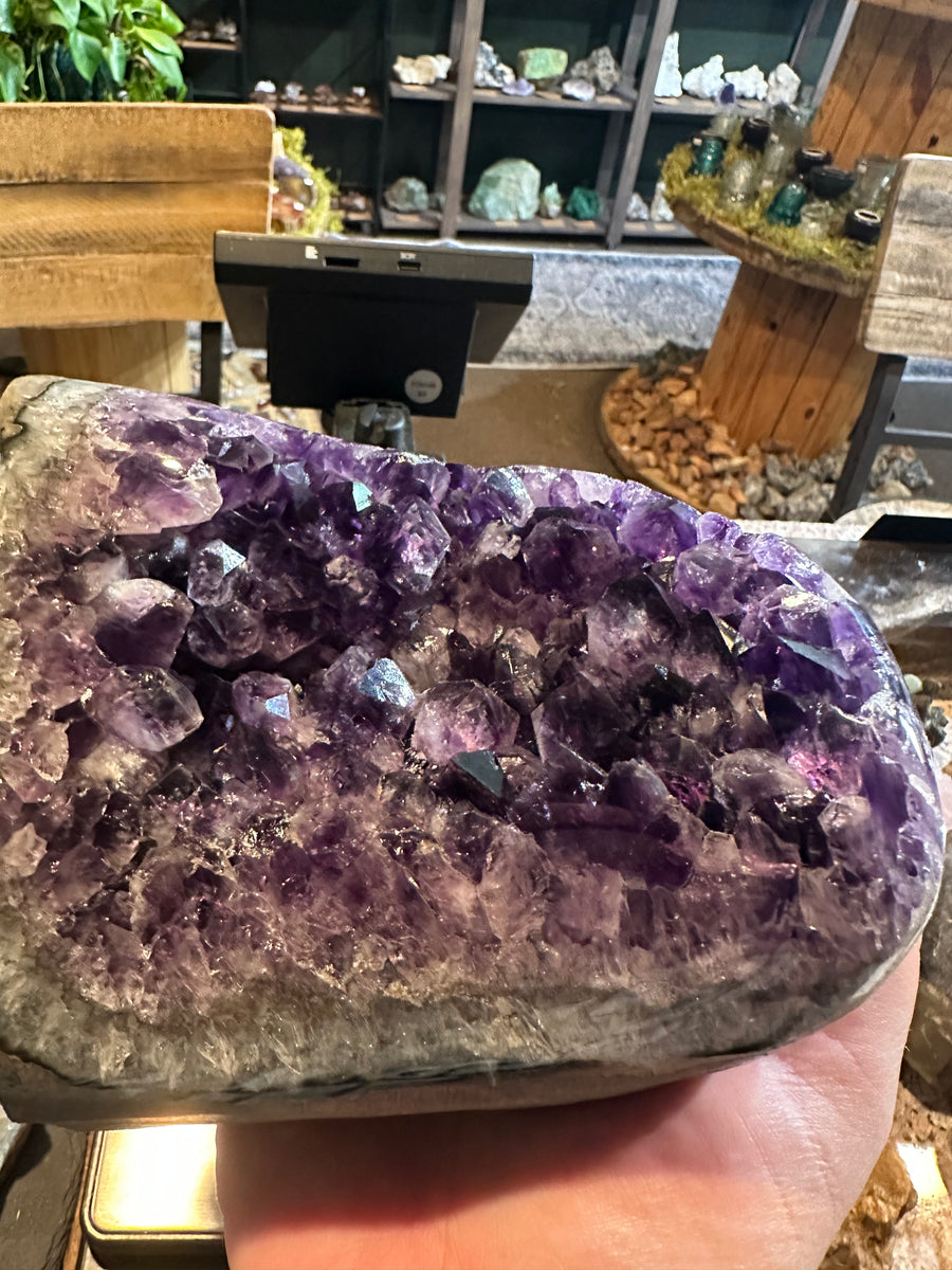 Violet Crown Amethyst Geode | Polished Crystal Display | 89.4 oz — image 1