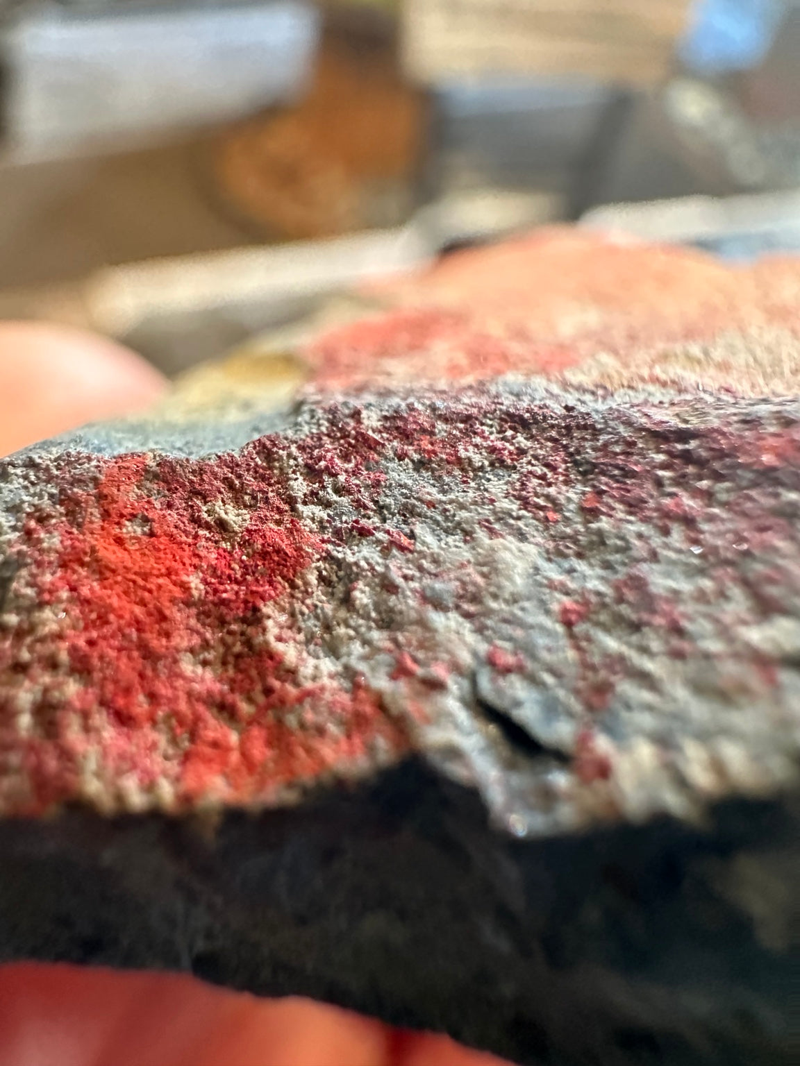 Cinnabar mineral specimen close view