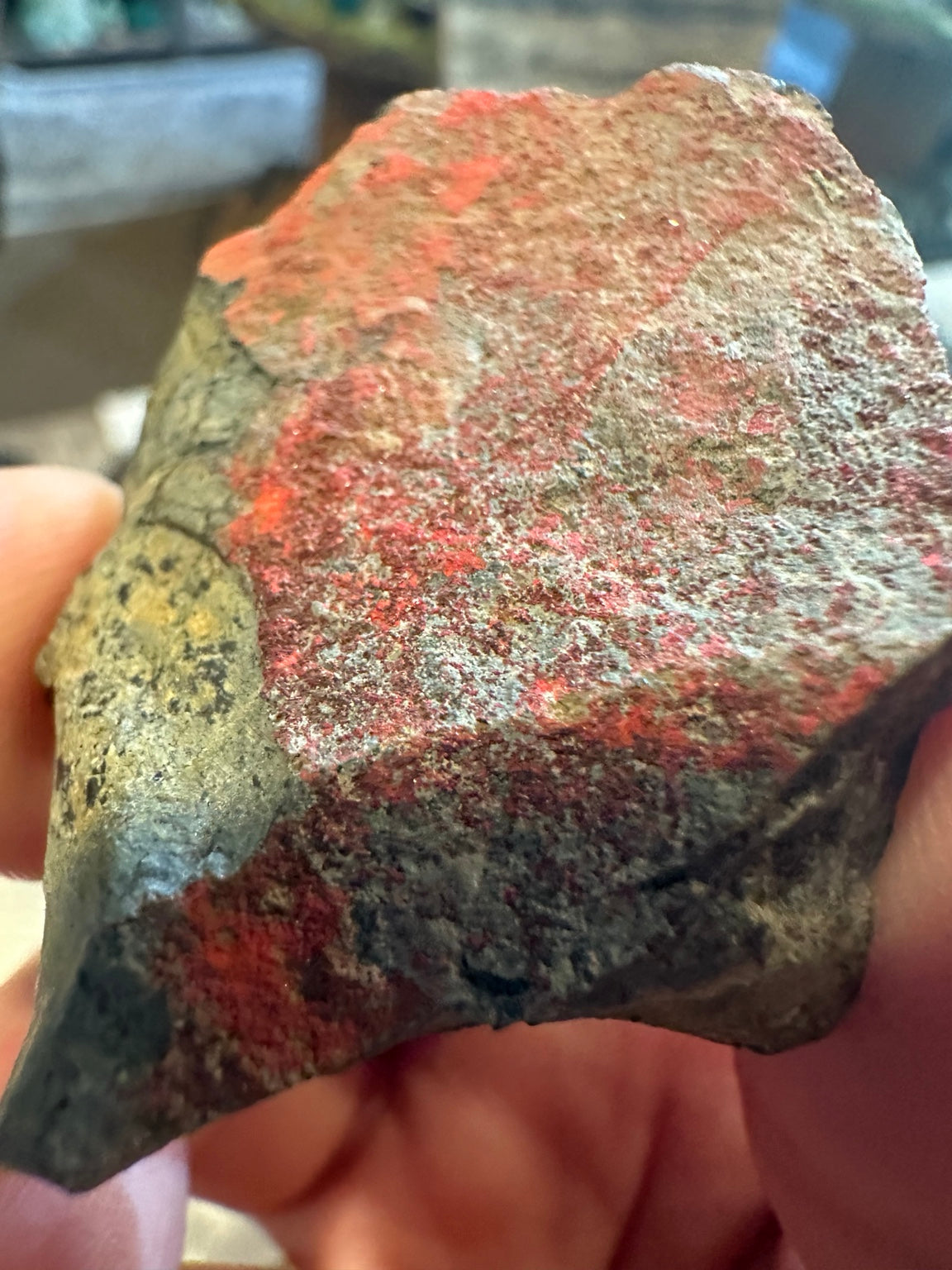 Cinnabar mineral specimen surface