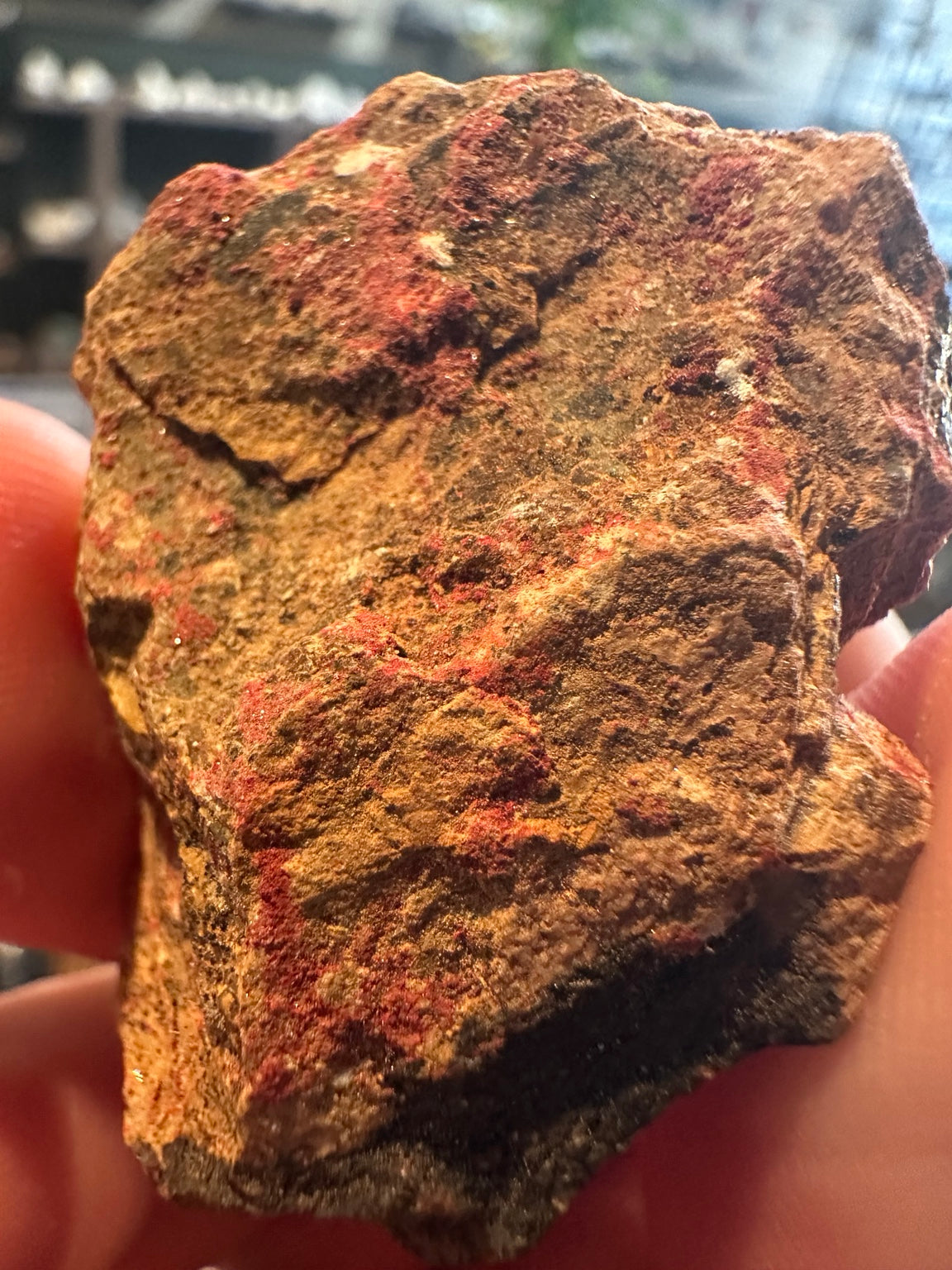 Nevada cinnabar specimen side view