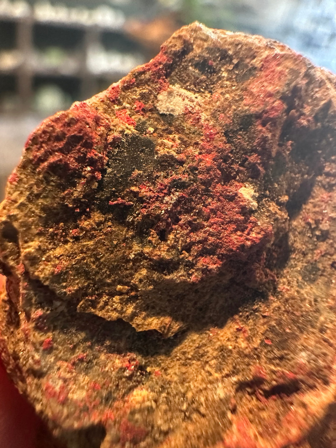 Nevada cinnabar specimen close view