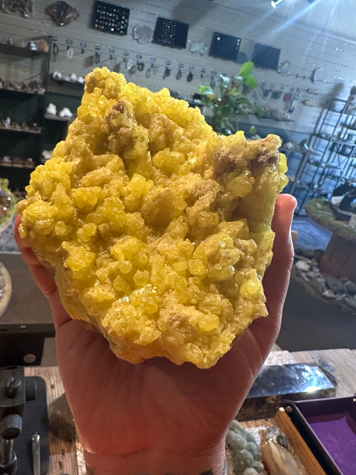 Large yellow native sulfur specimen