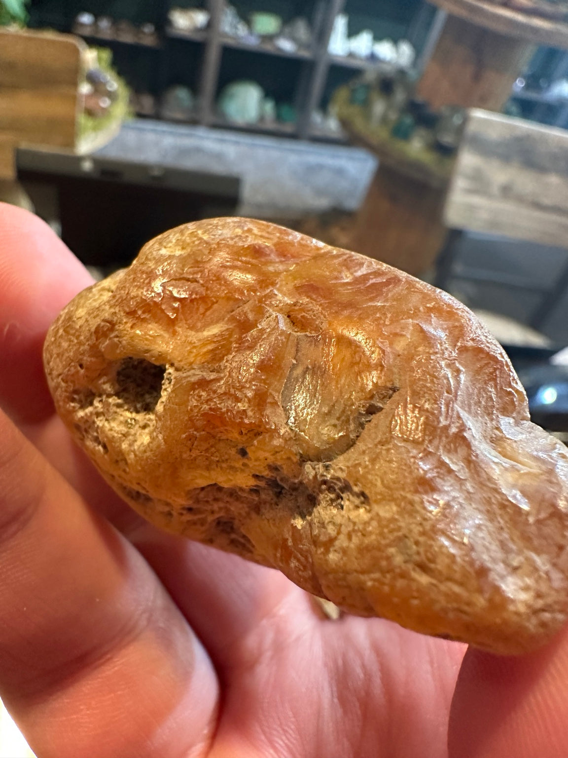 Honey chalcedony nodule from Nevada — translucent honey face