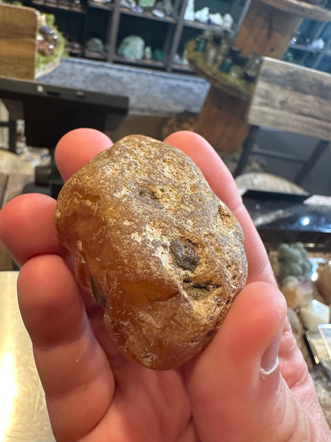 Honey chalcedony nodule from Nevada — natural rind