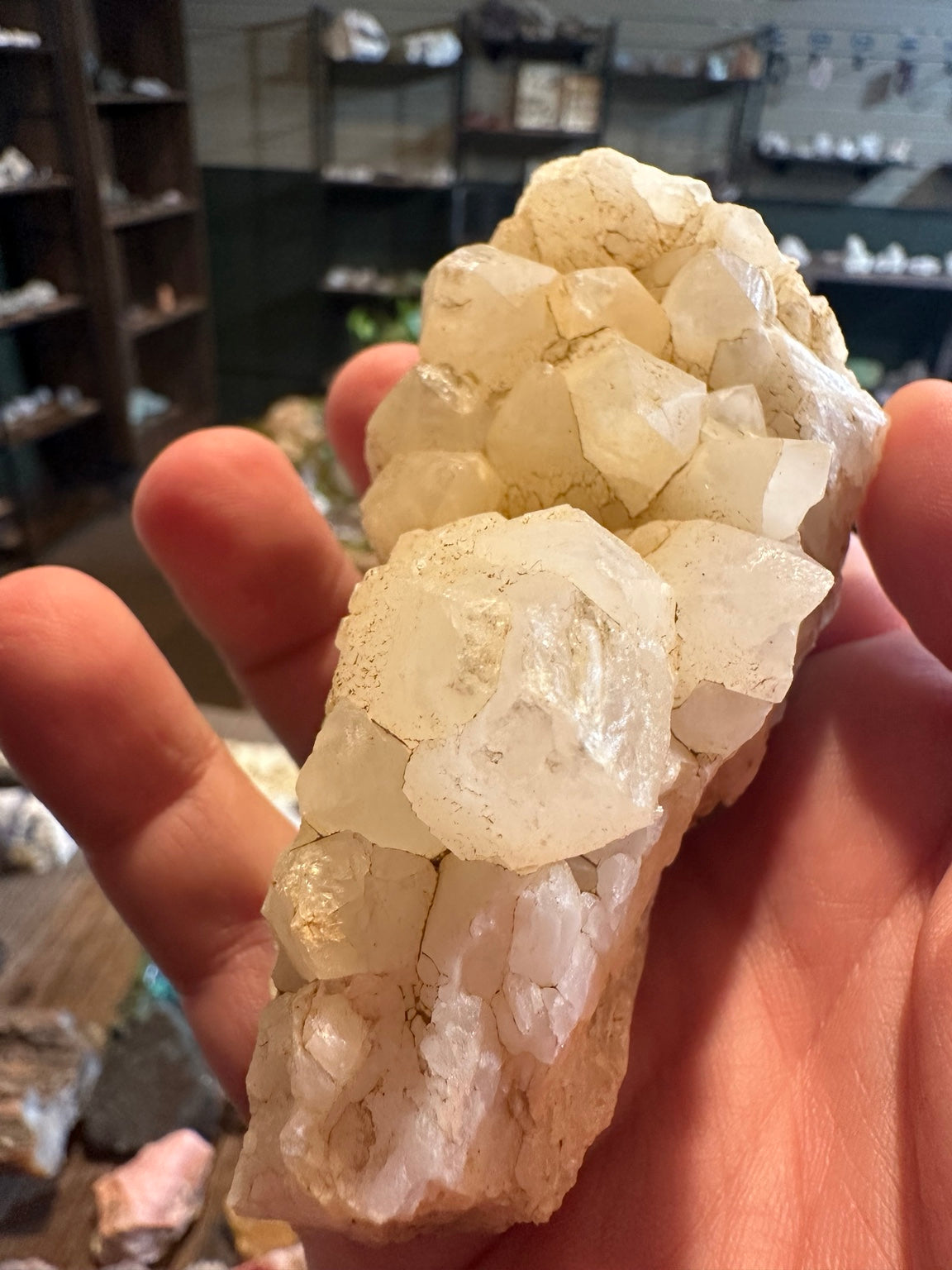 Calcite crystal cluster from Virginia City, Nevada – view 4