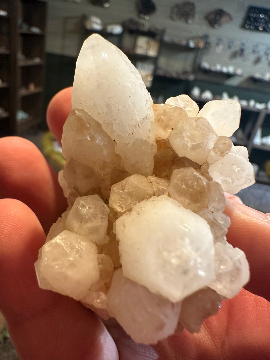 Calcite crystal cluster from Virginia City, Nevada – view 1