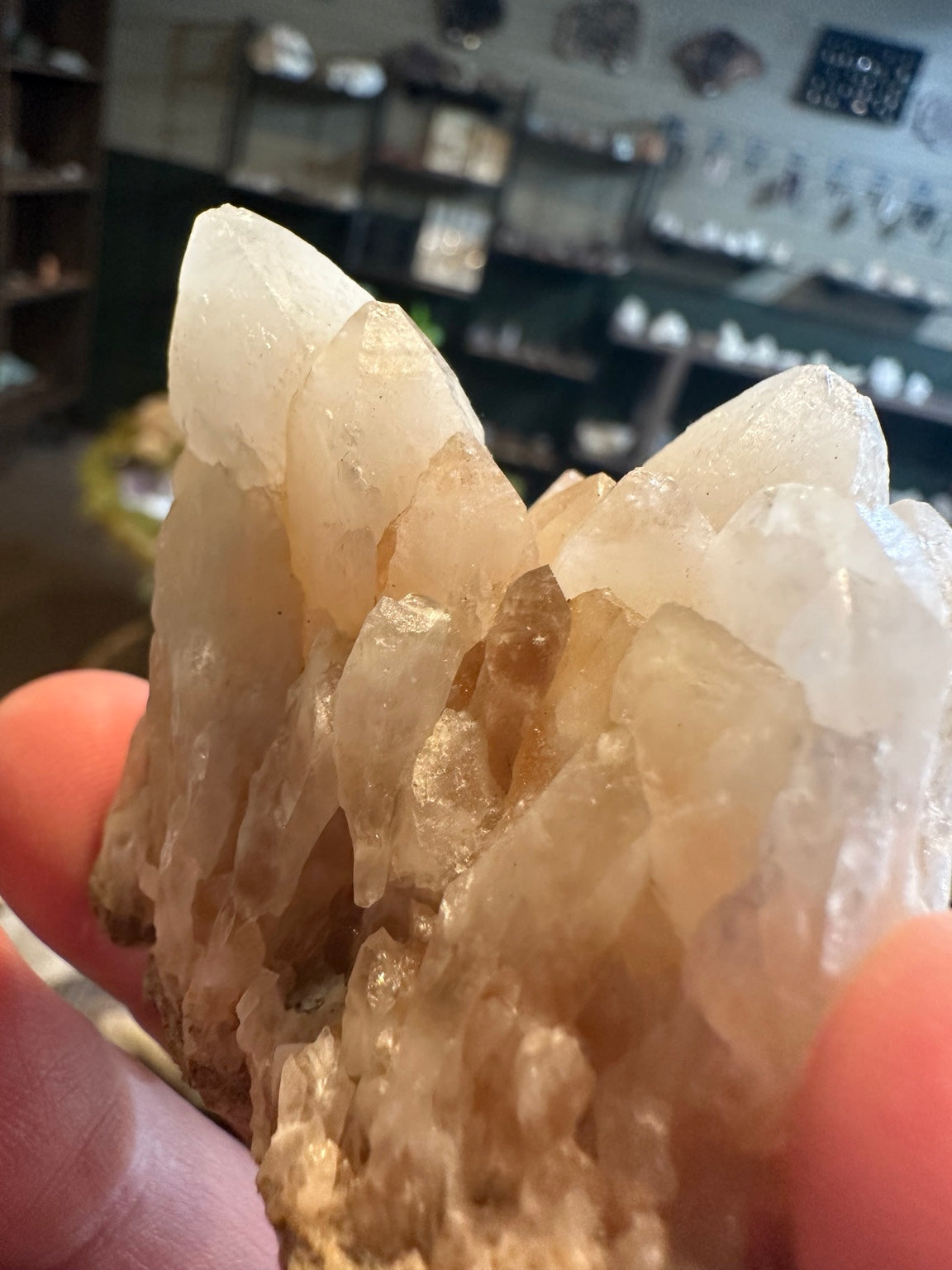 Calcite crystal cluster from Virginia City, Nevada – view 4