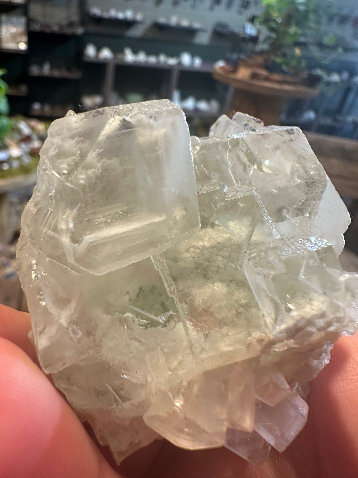 Pale green fluorite crystal cluster from Mexico, 235 g — view 2