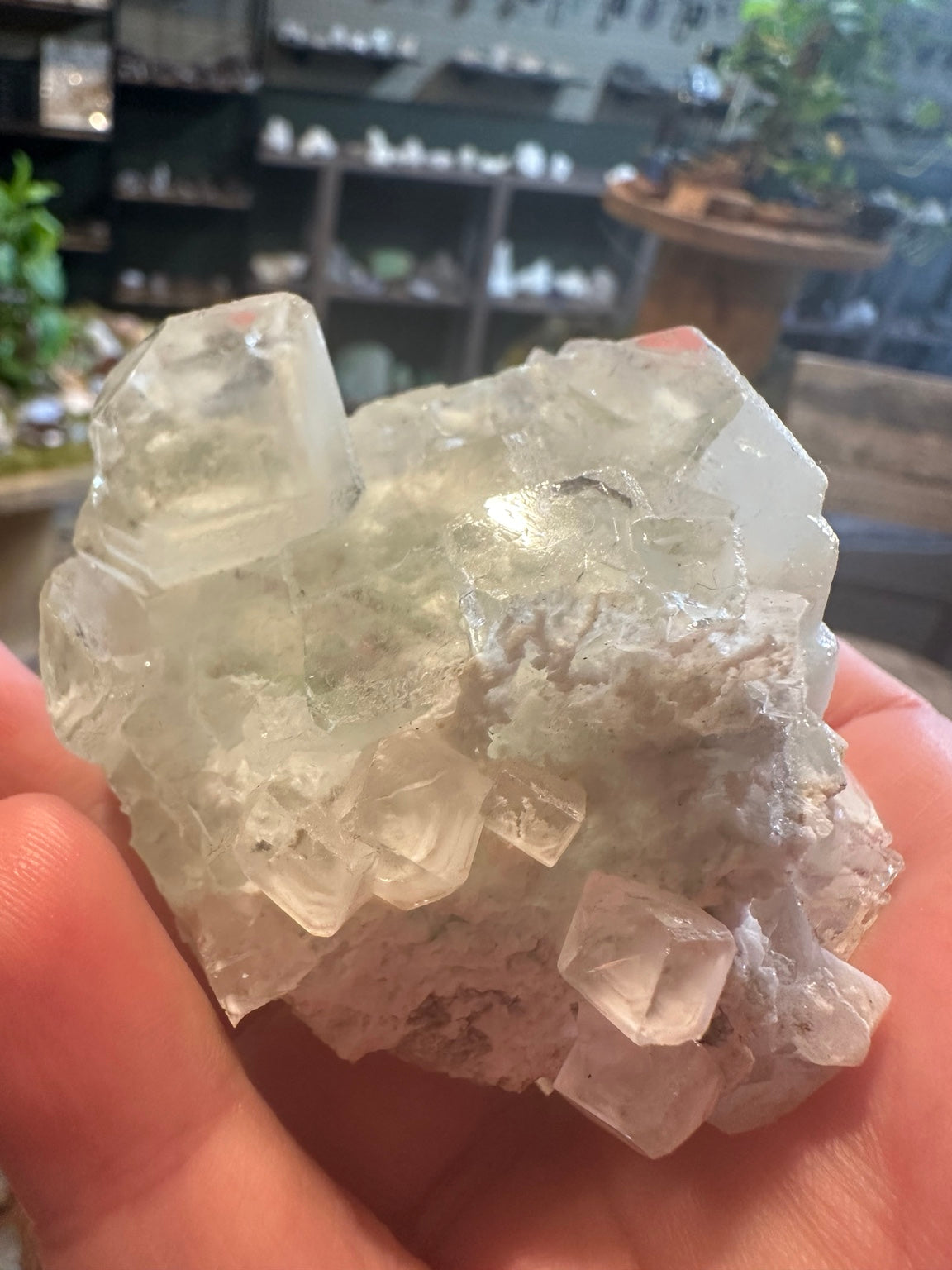 Pale green fluorite crystal cluster from Mexico, 235 g — view 3