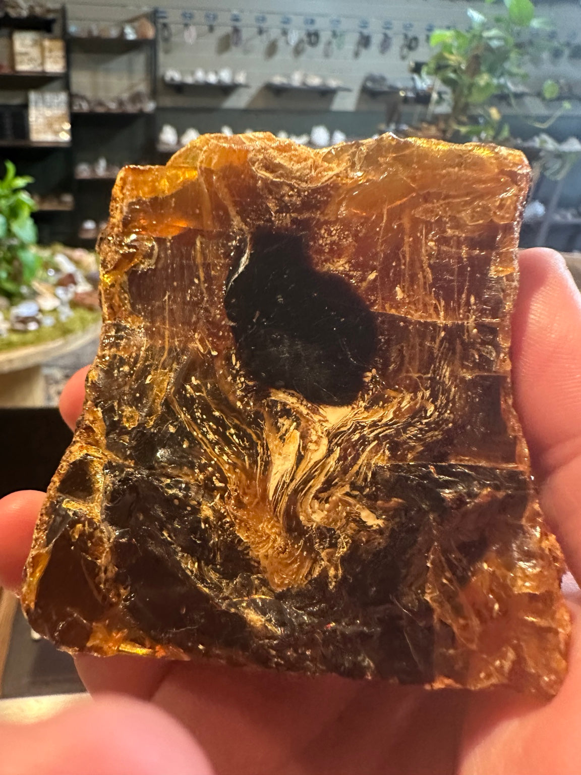 Natural Sumatran blue fluorescent amber specimen, 195.6 g — view 2
