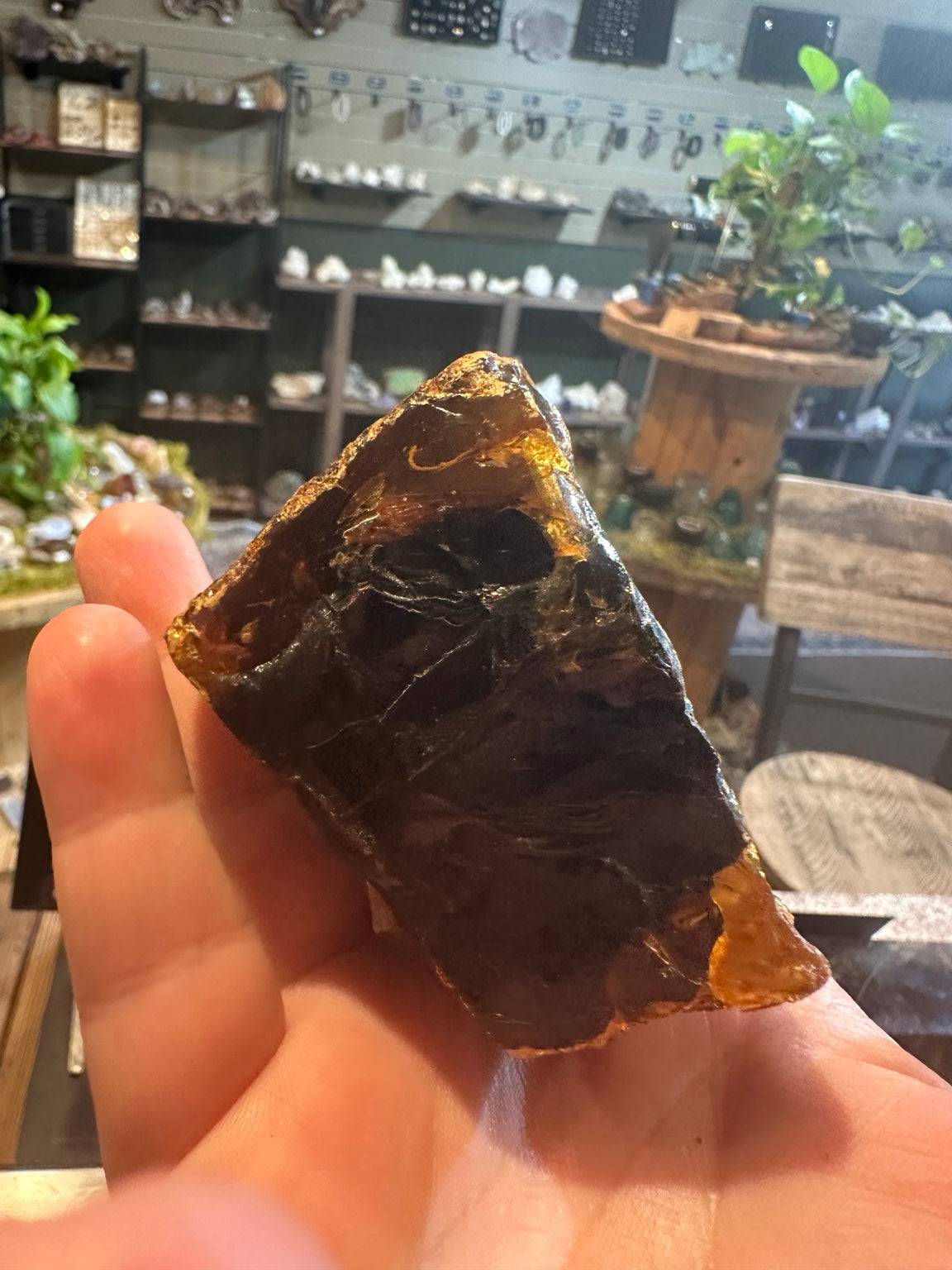 Natural Sumatran blue fluorescent amber specimen, 195.6 g — view 4