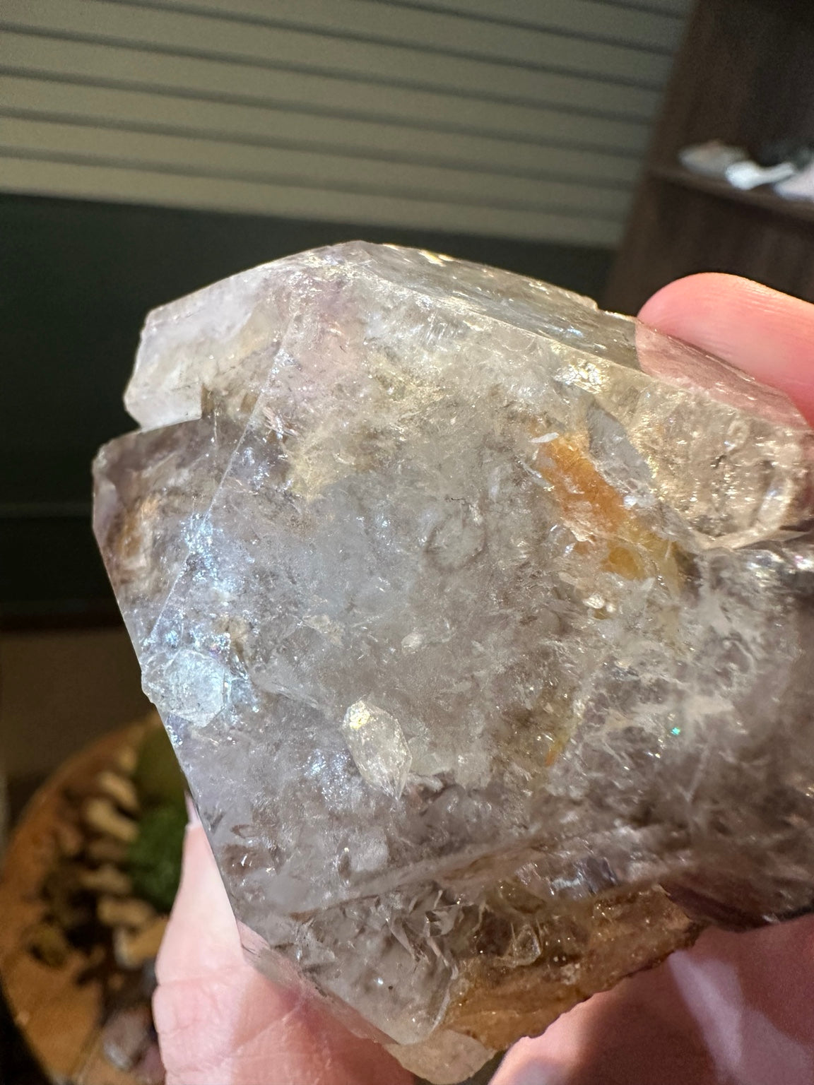 Detailed view of complex quartz terminations and secondary crystal faces
