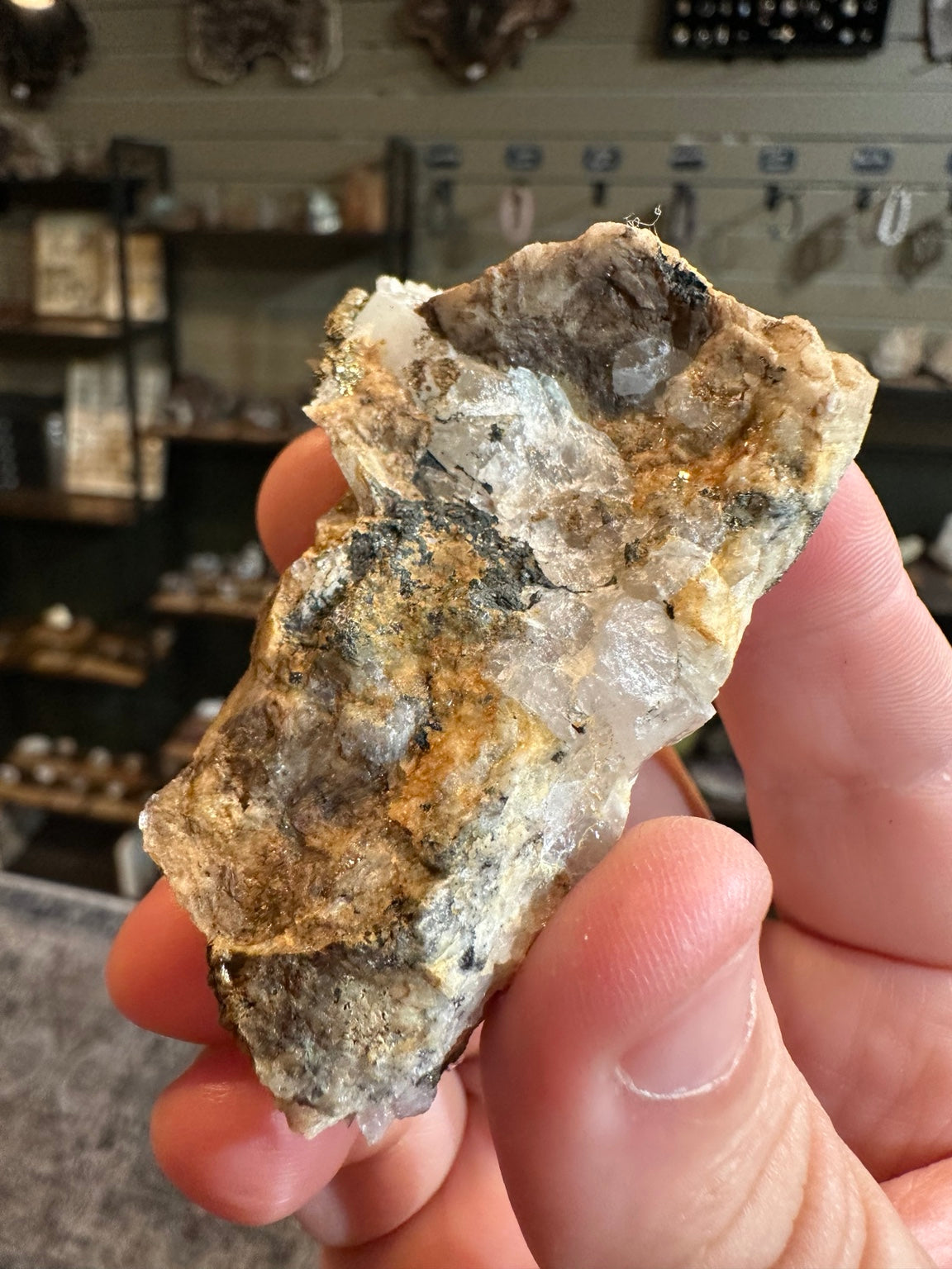 Bladed calcite with pyrite crystal cluster from Nevada