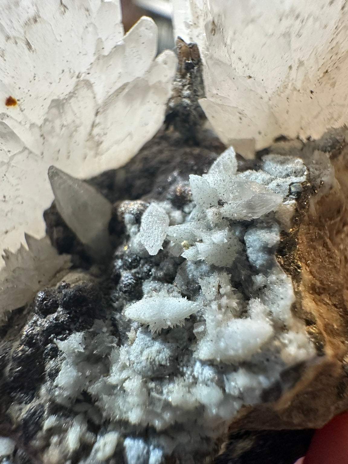 Nevada dogtooth calcite with pyrite 4.5 oz photograph 2