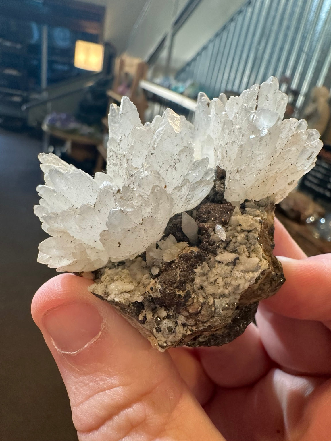 Nevada dogtooth calcite with pyrite 4.5 oz photograph 8