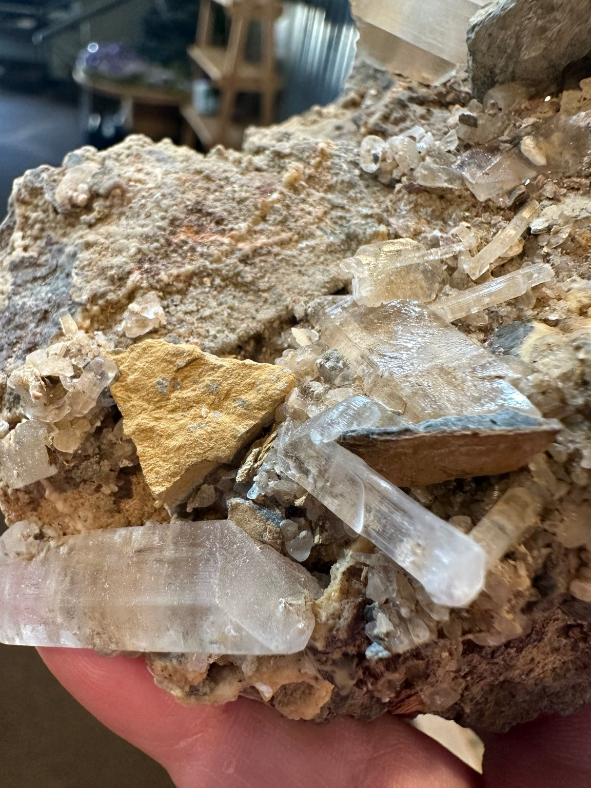 Nevada natural translucent crystal cluster on matrix 12.4 ounces, view 2