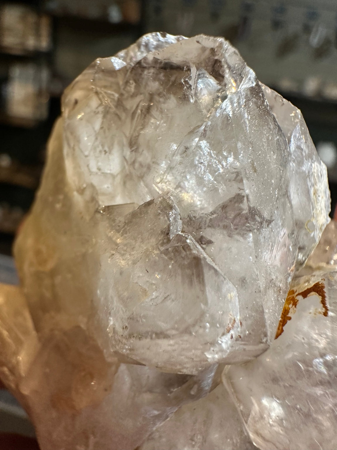 Closeup of translucent quartz