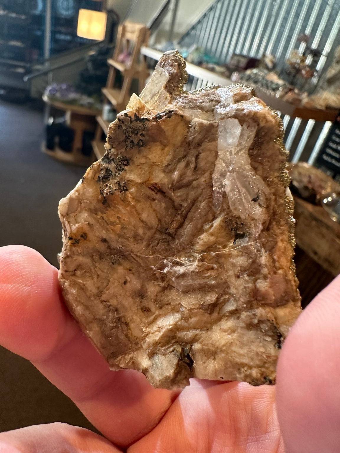 Nevada botryoidal pyrite and white crystal association, collector specimen, view 5