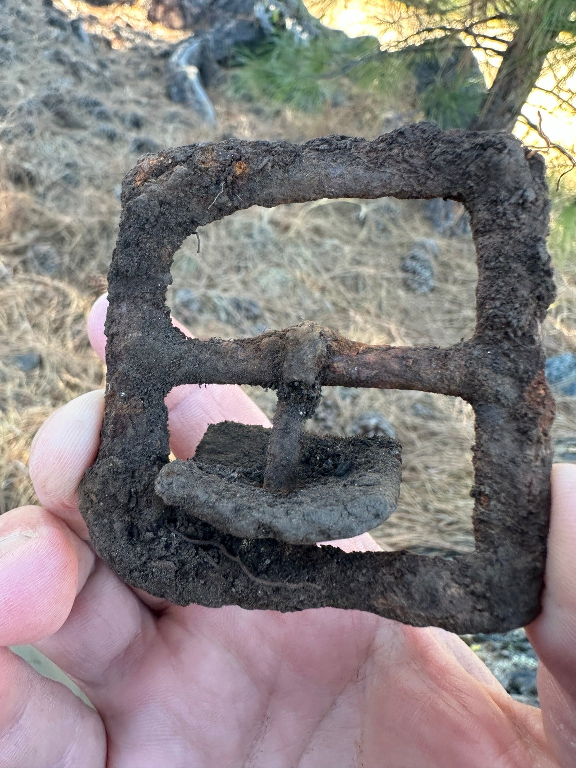 Bear Valley iron artifact, angled rear and side view