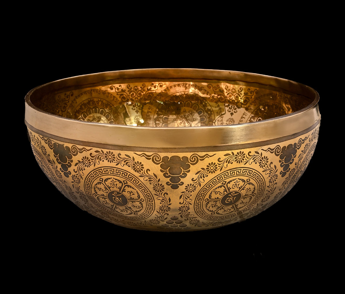 New Etched Jambati White Tara Singing Bowl A2 112Hz 11" N16075