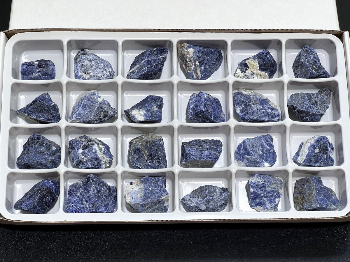 Blue Sodalite Rough Raw Stones (24 Pcs) Boxed Flat