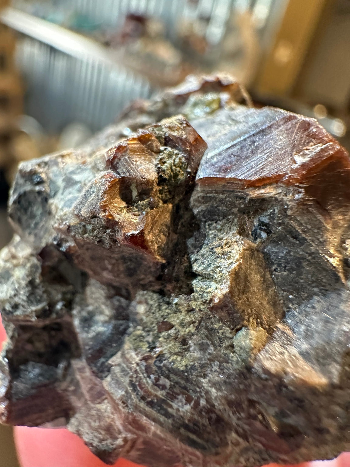 Natural garnet crystal aggregate with rugged matrix from Ely, Nevada