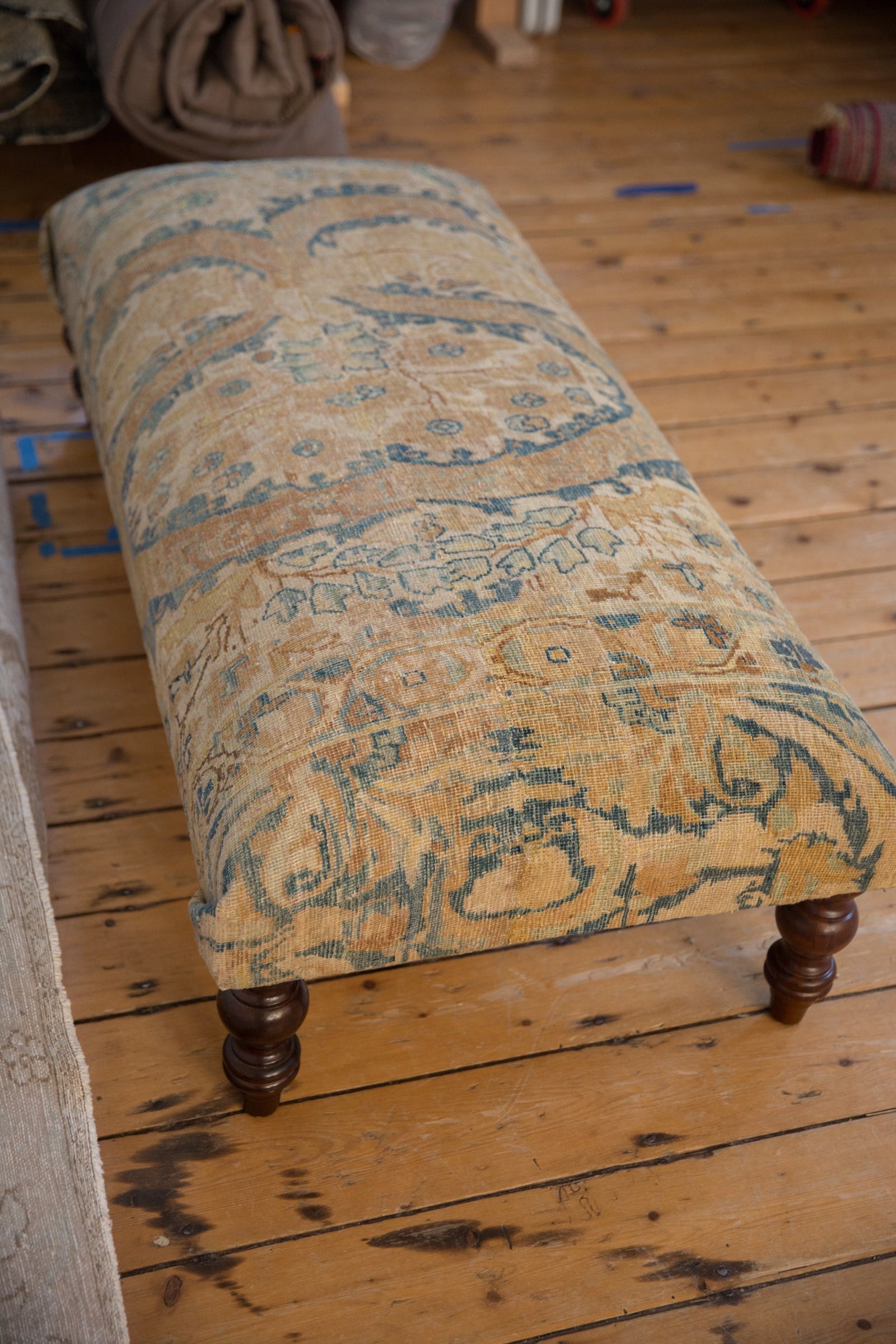 Vintage Persian Rug Ottoman Coffee Table