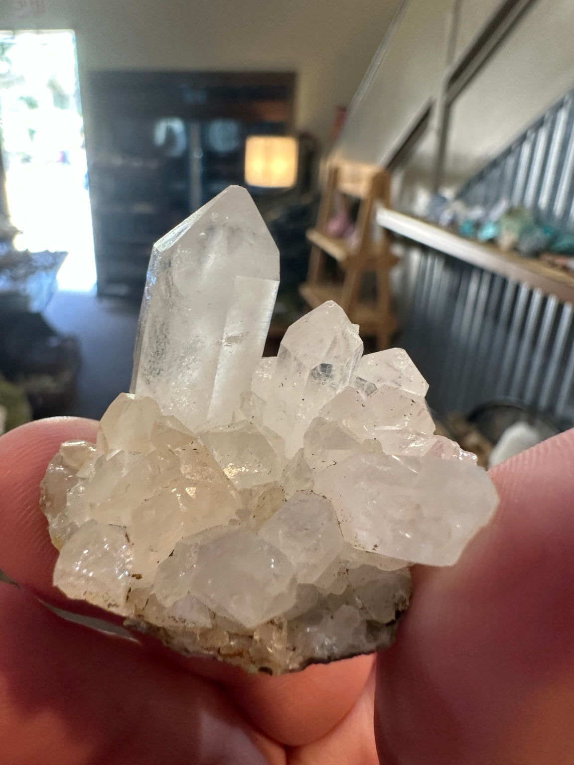 Clear quartz crystal cluster from Brazil, 2.4 ounce specimen