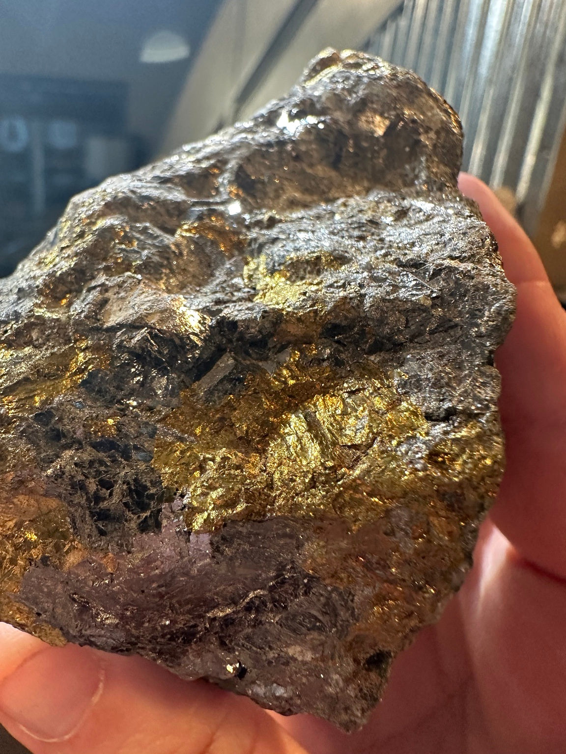 Chalcopyrite-rich mineral matrix specimen, 32.6 oz — view 2