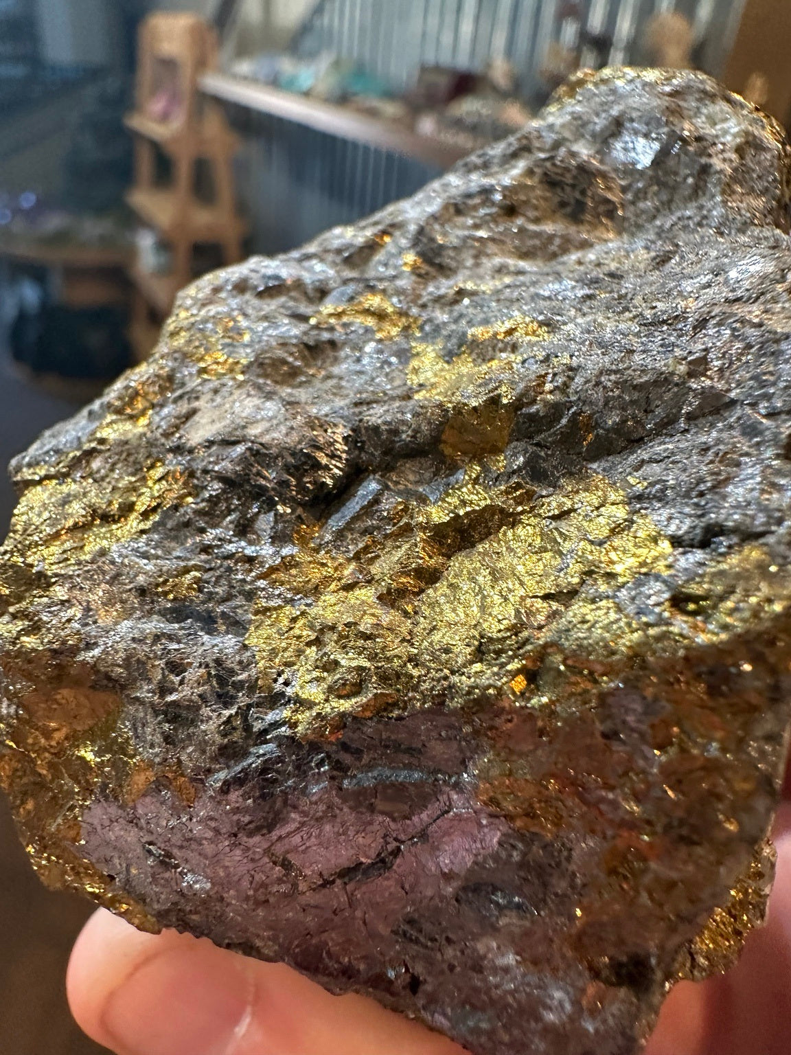 Chalcopyrite-rich mineral matrix specimen, 32.6 oz — view 4