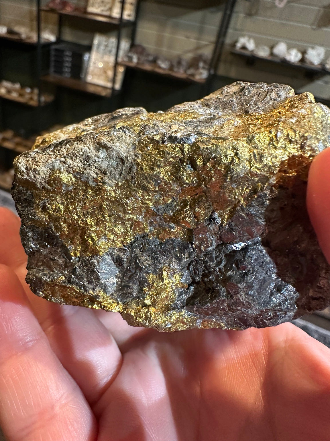 Chalcopyrite-rich mineral matrix specimen, 32.6 oz — view 8