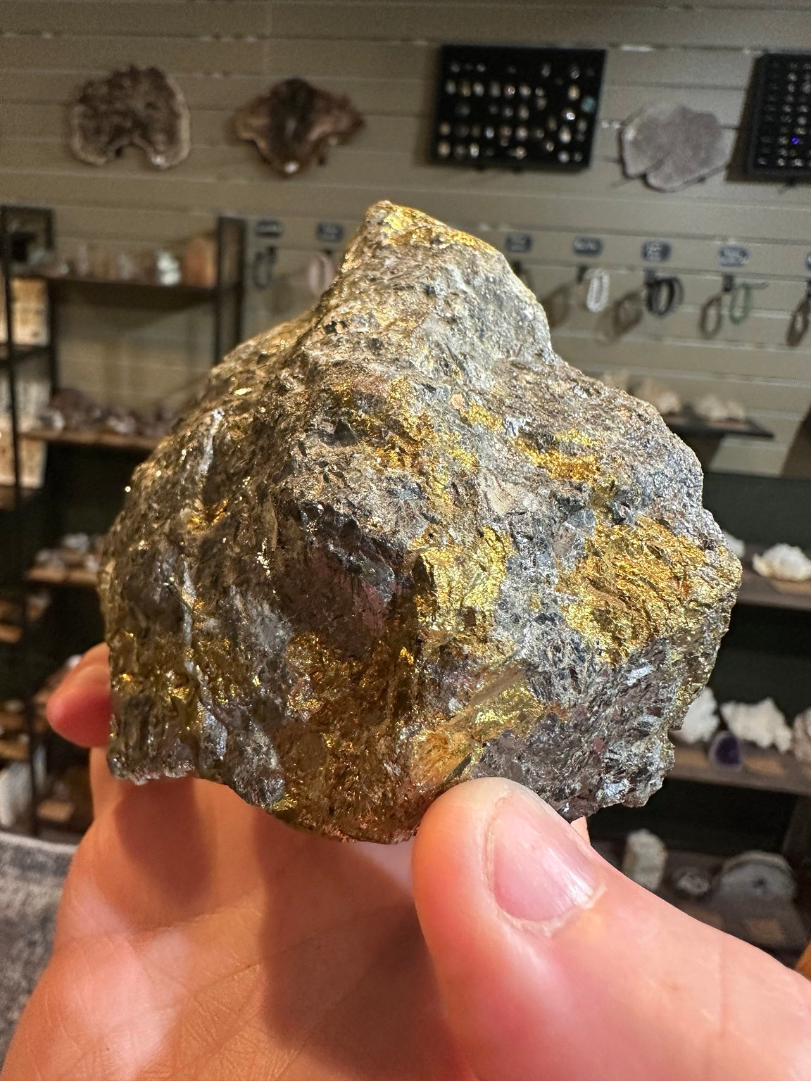 Chalcopyrite-rich mineral matrix specimen, 32.6 oz — view 9