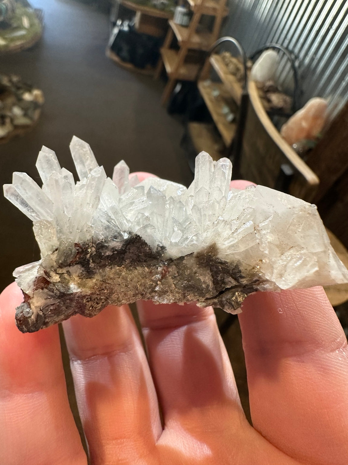 Quartz crystal cluster on natural matrix, exact 2.8 ounce specimen